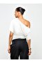 Women's White One-Shoulder Casual Natural Viscose Blouse – Modern Stylish Basic Summer Top - 4