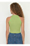 Women's Ribbed Halter Neck Crop Blouse - 5