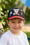 Fun Boy's Hat with 3D Teddy Bear Figure and Striped Detail