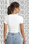 Look Big Funny Printed Cotton Lycra Slim Fit Short Sleeve Crew Neck Bodysuit - 2