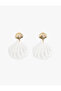 Large Size Steel Mixed Shell Dangle Earrings