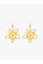 Pearl Detailed Large Size Floral Hoop Earrings