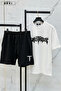 Trust Problem Printed Cotton Fabric Men's T-Shirt-Shorts Set