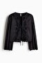 Tie-front satin blouse - 6