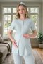 New Season Jacquard Lace Detailed Summer 100% Cotton Special Design Maternity Dressing Gown Pajama Set - 2