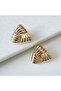 Patterned Triangle Earrings - 2