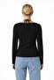 Women's Premium Black Lace-Up Long Sleeve Blouse %100 Cotton Glc - 3