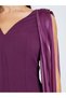 Purple Sleeveless Draped Detail A-Line Maxi Dress - 4