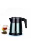 1.0L Electric Kettle - 1500W Fast Boiling Water Heater for Tea & Coffee, Teal & Black