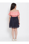 Girls Star Print Cold-Shoulder Mesh Layered Dress - 3