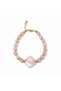 Pink Quartz Bracelet – Clover Design with Gold Detail, Stylish & Elegant Women's Bracelet