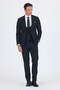 Black Mono Collar Vest 6 Drop Slim Fit Full Lining Flexible Suit 1001255186