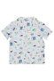 Shark Palm Print Shirt for Ages 2-5 - White