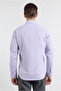 Purple Hard Collar Long Sleeve Pocketless Slim Fit Cotton Shirt 1004255284 - 5