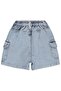 Drawstring Cargo Shorts for 10-13 Years Old with Pockets - Blue - 2