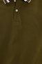 Men's Slim Fit Slim Fit 100% Cotton Khaki Polo Neck T-Shirt - 6