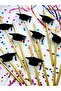 10 Graduation Themed Gold Metalized Paper Straws - 2