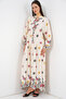 Women's Patterned Long Hijab Dress 2585 - Y.Beige - 3
