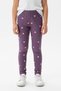 Girl's Elastic Waist Fluffy Heart Printed Leggings 25028
