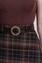 Women's Winter Plaid Checkered Belted Maxi Skirt Stylish Casual Comfortable 6836 - 2