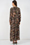 Women's Patterned Long Hijab Dress 2585 - L. Black - 6