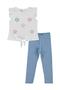 Floral Printed 2-5 Years Old Set - Off-White-Light Indigo - 3