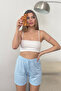 Women's Elastic Waist Star Patterned Pajama Shorts Blue - 26Y 2602 - 4