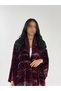 عباية مخمل عنابي مطبوع - 4