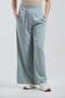 Women's Water Green Elastic Waist Wide Leg Comfort Pants - 2