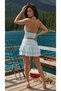 Summer Beach Dress Crop Blouse Layered Mini Skirt Degaje Collar Summer Dress - 4