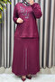Women's Clothing Plus Size Leaf Stone Crystal Fabric Skirt Set - 6