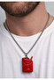 Red Gas Can Pendant 60 cm Chain Unisex Metal Design Accessory - 2