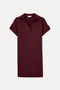 Women's Burgundy A-Form Mini Linen Dress - 5