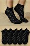 5 Pairs of Women's Colorful Booties Socks Ankle Length Black Socks Set - 5