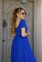 Women's New Season Black, Comfortable Cut, Pocketed and Slit Long Viscose Dress - 3