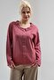 Women's Pink Baby Collar Sleeve Britli Accessory Buttoned Cotton Blouse - 7
