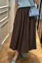 Brown - Women's Flared Skirt with Elastic Waist - 3