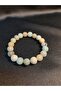 Green, Brown and White Toned 10mm Natural Agate Stone Bracelet