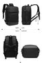 9405S 15.6 Inch Business Laptop Backpack USB Port Water Resistant Black - 7