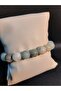 Green, Brown and White Toned 10mm Natural Agate Stone Bracelet - 2