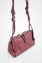 Valeria Burgundy Mini Knitted Textured Crossbody and Shoulder Bag - 3