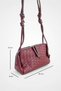 Valeria Burgundy Mini Knitted Textured Crossbody and Shoulder Bag - 2