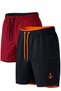2-Piece Pocket Zipper-Lined Colorful Swim Shorts