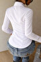 Women's Premium Shirt Slim Fit Long Sleeve Stylish Office Casual Combination Basic Classic Shirt - 7