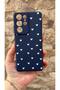 Samsung Galaxy S21 Ultra Compatible Mini White Heart Patterned Silicone Shock Absorbing Classic Protected Case - 2