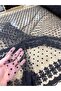 Black Tulle Fabric with Guipure and Spots - for Evening Dresses and Wedding Dress Designs - 2