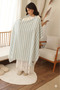 Muslin Nursing Cover and Stroller Cover 90X110 Cm, 4 Layers 100% Cotton with Tassels Blue Striped - 2