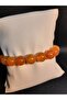 Orange Color Natural Agate Stone 10mm Bracelet Unisex - 2