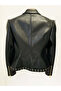 Luxury Hollow Out PU Leather Blazer - 2