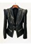 Luxury Hollow Out PU Leather Blazer